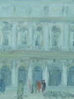 Tableau ancien vue animée de la place Saint Marc Venise arcades Henri Reiter - Miniature 5