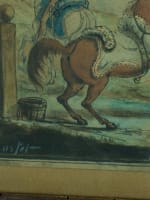 Ancien dessin Empire hussard cavaliers chevaux signé Toussaint Charlet XIXe - Miniature 6