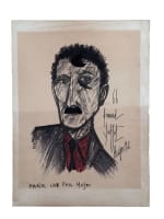 Beau tableau Bernard Buffet portrait de François Mauriac HUJAC Toulouse - Miniature 7