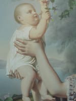 Grande lithographie couleurs portrait femme maternité bébé XIXe print rare - Miniature 6
