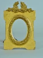Cadre ancien bois doré ovale miniature rinceau Louis XVI Miniature frame cornice - Miniature 2