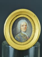 Tableau miniature portrait jeune homme costume de cour ordre Saint Louis N14 - Miniature 1