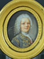 Tableau miniature portrait jeune homme costume de cour ordre Saint Louis N14 - Miniature 3