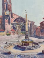 Ancienne aquarelle Geraud place fontaine Saint-Étienne Toulouse 1911 - Miniature 8