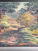Ancienne aquarelle signée G. Geraud Pyrénées sentier Capvern-les-Bains 1911 - Miniature 4