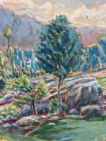 Ancienne aquarelle signée Geraud paysage montagne Ax-Bonascre Ariège ski 1911 - Miniature 2