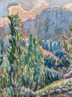 Ancienne aquarelle signée Geraud paysage montagne Ax-Bonascre Ariège ski 1911 - Miniature 3