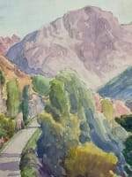 Ancienne aquarelle signée G. Geraud paysage chemin d'Ascou Ariège 1911 - Miniature 2