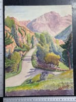 Ancienne aquarelle signée G. Geraud paysage chemin d'Ascou Ariège 1911 - Miniature 4