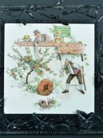 Rare dessous de plat art nouveau fer forgé enfant Richard Sarreguemines UC - Miniature 1