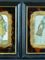 Cadre ancien litho portrait Molière comédien théâtre M. Baron / Rachel x2 - Miniature 2