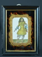 Cadre ancien litho portrait Molière comédien théâtre M. Baron / Rachel x2 - Miniature 3