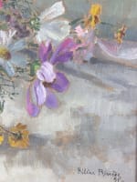 Tableau bouquet de fleurs tapis huile toile Hélène Rivière Toulouse Henri Martin - Miniature 6