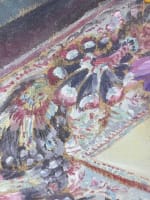 Tableau bouquet de fleurs tapis huile toile Hélène Rivière Toulouse Henri Martin - Miniature 9