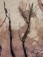 Ancien dessin paysage d'hiver arboré et chèvre troupeaux Jean Terles Art Deco - Miniature 5