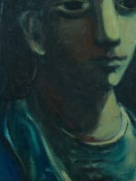 Beau tableau ancien portrait de jeune fille Sylvain Vigny expressionniste Nice XXe - Miniature 1