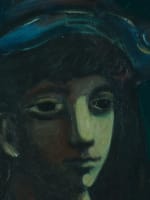 Beau tableau ancien portrait de jeune fille Sylvain Vigny expressionniste Nice XXe - Miniature 7