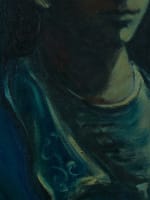 Beau tableau ancien portrait de jeune fille Sylvain Vigny expressionniste Nice XXe - Miniature 9