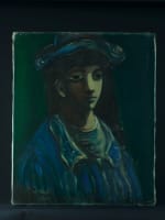 Beau tableau ancien portrait de jeune fille Sylvain Vigny expressionniste Nice XXe - Miniature 11