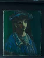 Beau tableau ancien portrait de jeune fille Sylvain Vigny expressionniste Nice XXe - Miniature 13