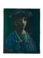 Beau tableau ancien portrait de jeune fille Sylvain Vigny expressionniste Nice XXe - Miniature 14