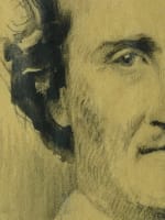 Rare dessin portrait de l'écrivain Edgard Allan Poe XIXe J. Perrichon drawing - Miniature 5
