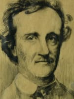 Rare dessin portrait de l'écrivain Edgard Allan Poe XIXe J. Perrichon drawing - Miniature 6