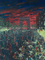 Tableau ancien Paris les Champs-Élysées Raymond François Georges V cinéma - Miniature 3