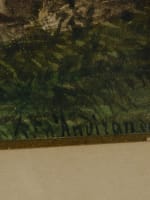 Tableau ancien vue lac Léman Mont Blanc Suisse 1863 montagne D'Andiran Bordeaux - Miniature 5