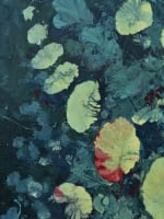 Grand tableau nature morte bouquet de fleurs Ipomée Volubilis signé 138 cm déco - Miniature 6