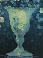 Grand tableau nature morte bouquet de fleurs Ipomée Volubilis signé 138 cm déco - Miniature 9