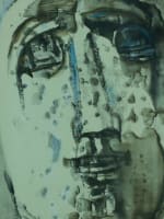 Ancien portrait Art déco visage signé Henry de Waroquier aquarelle dessin 1929 - Miniature 5