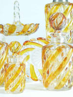 Ancien ensemble de toilette en cristal St Louis Baccarat parfum flacons bijoux - Miniature 2