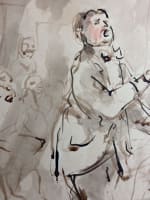 Beau dessin ancien chanteur costume cabaret lyrique René Thomsen art nouveau - Miniature 3