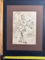 Beau dessin ancien chanteur costume cabaret lyrique René Thomsen art nouveau - Miniature 6
