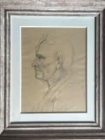 Ancien dessin portrait profil d'homme Pierre Tal Coat Jacob Bretagne signé - Miniature 3