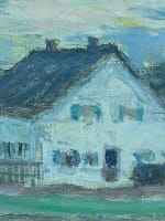 Ancien tableau impressionniste XIXe paysage vue de ferme signé exposition HST - Miniature 4