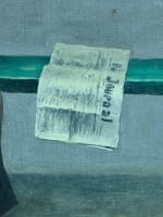 Ancien tableau portrait homme sur un banc Paris Montparnasse Albert Cordier XIXe - Miniature 5