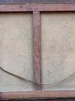 Tableau ancien paysage marine Bretagne port de Bénodet bateaux pêche toile 1930 - Miniature 18