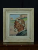 Tableau ancien orientaliste Maroc portrait homme Kasbah Diera HST Etienne Dinet - Miniature 2