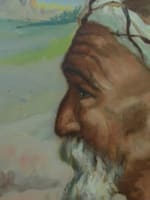 Tableau ancien orientaliste Maroc portrait homme Kasbah Diera HST Etienne Dinet - Miniature 5