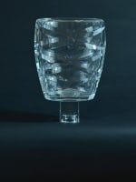Grave vase art déco créé en 1933 cristal taillé signé de Baccarat 21 cm 5,5 kg - Miniature 2