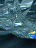 Grave vase art déco créé en 1933 cristal taillé signé de Baccarat 21 cm 5,5 kg - Miniature 8