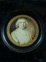 Ancien tableau portrait miniature Cardinal Fleury Hyacinthe Rigaud Perpignan - Miniature 1