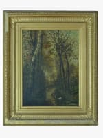 Tableau ancien Edouard Reynart Lille canard sauvage paysage cours d'eau XIXe - Miniature 1