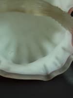 Ancien panier pâte de verre framboise art déco réticulé anse aumônière glass - Miniature 6