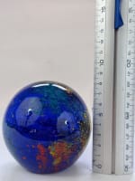 Ancien verre boule sulfure bleu et or presse papier Murano - Miniature 5