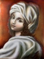 Ancien émail de Limoges portrait jeune femme Guido Reni Béatrice Cenci émaux - Miniature 3