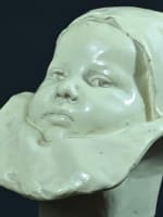 Ancien portrait de bébé à la collerette Jean Carriès art nouveau enfant 1900 - Miniature 5