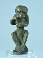 Ancien sceau à cacheter bronze patiné singe autour d'un tronc collection sceau - Miniature 2